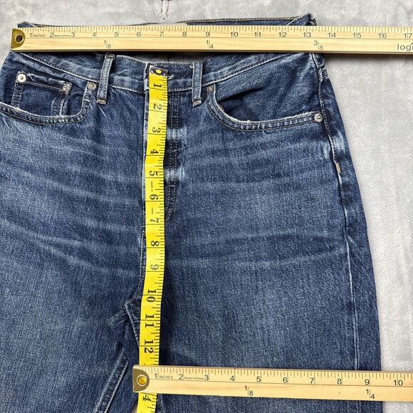 Everlane The Cheeky Jean Women’s 26R Medium Wash Cropped Button Fly Ripped Knee - Picture 2 of 8